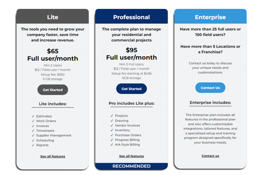 GlassManager Pricing Screenshot