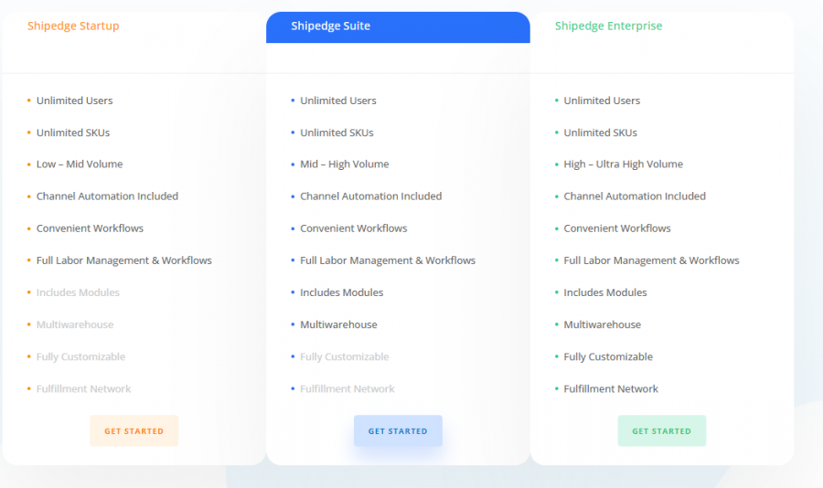 Shipedge Pricing Screenshot