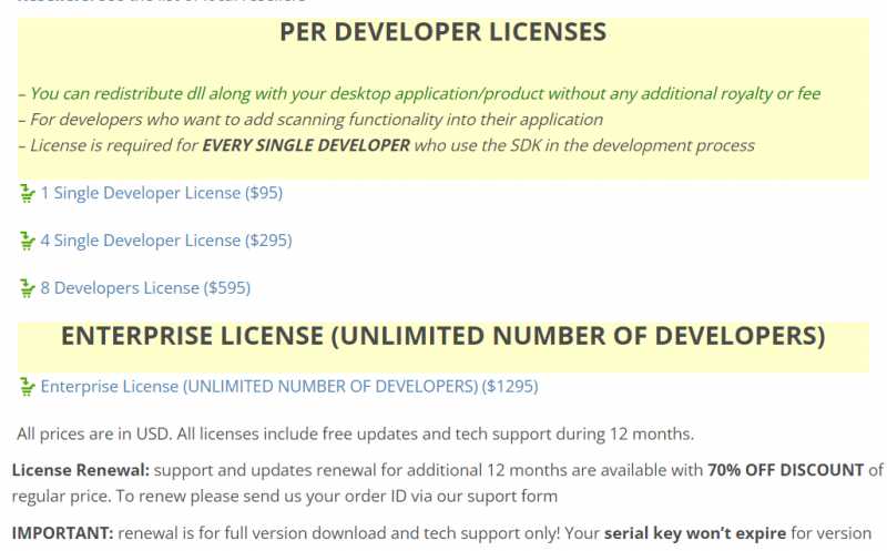 BYTESCOUT Pricing Screenshot