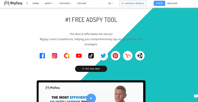 BigSpy Home Page