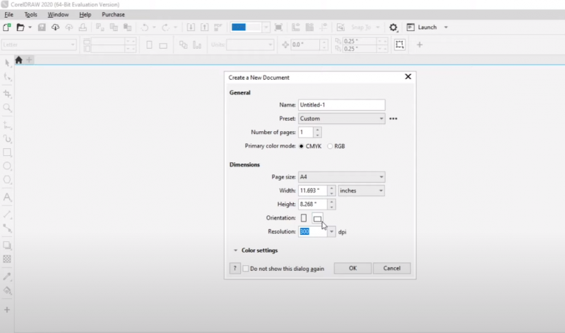 CorelDRAW New Document