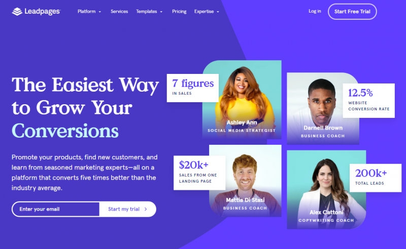 Leadpages Home Page