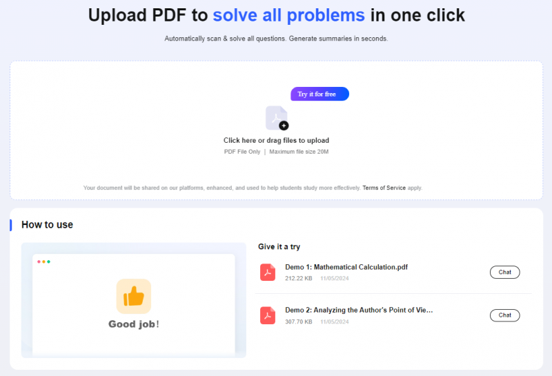 Question AI PDF Homework Help